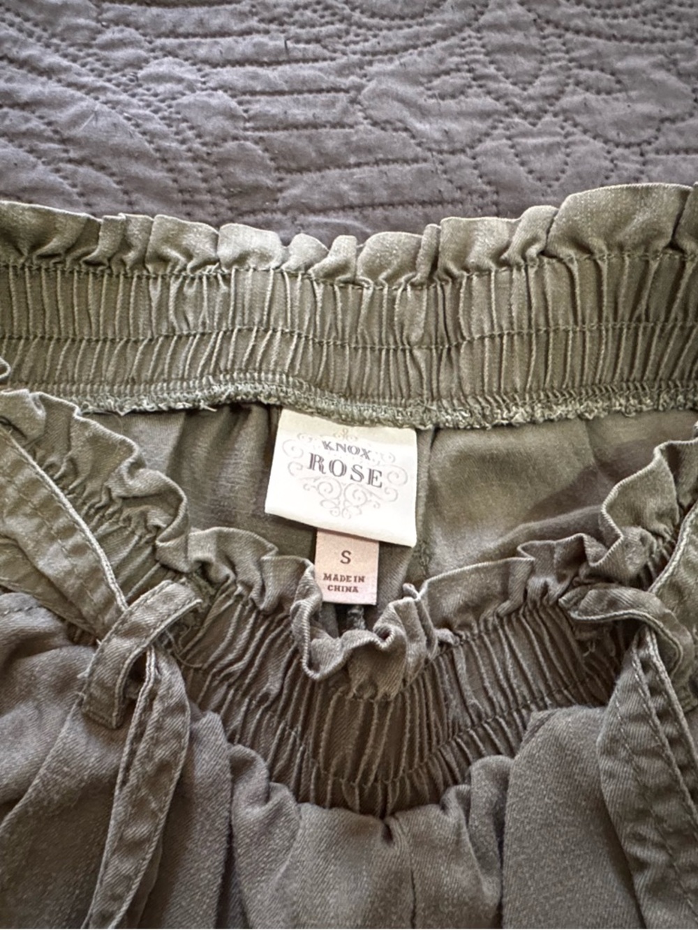 Knox Rose Olive Smocked Waist Pant